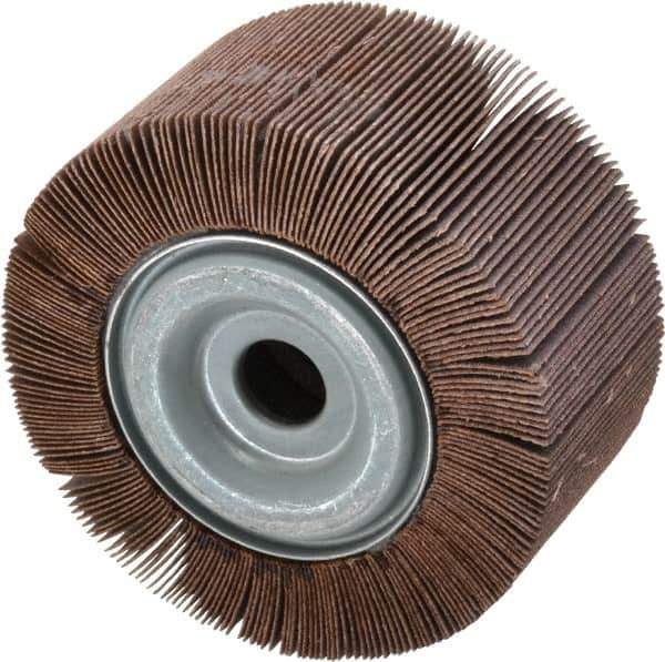 Merit Abrasives - 4" Diam, 120 Grit Aluminum Oxide Unmounted Flap Wheel - 5/8" Hole, 2" Wide, Coated, Fine Grade, 12,000 Max RPM , Cloth Backing - All Tool & Supply