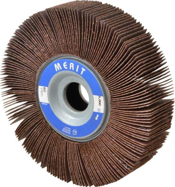 Merit Abrasives - 6" Diam, 60 Grit Aluminum Oxide Unmounted Flap Wheel - 1" Hole, 1-1/2" Wide, Coated, Medium Grade, 6,000 Max RPM , Cloth Backing - All Tool & Supply