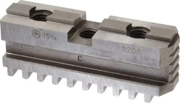 Bison - 15-3/4 to 16" Chuck Diam Compatibility, Steel Tongue & Groove Hard Lathe Master Jaws - 3/4" Groove Width, 1.4173" Wide x 5.1181" Long - All Tool & Supply