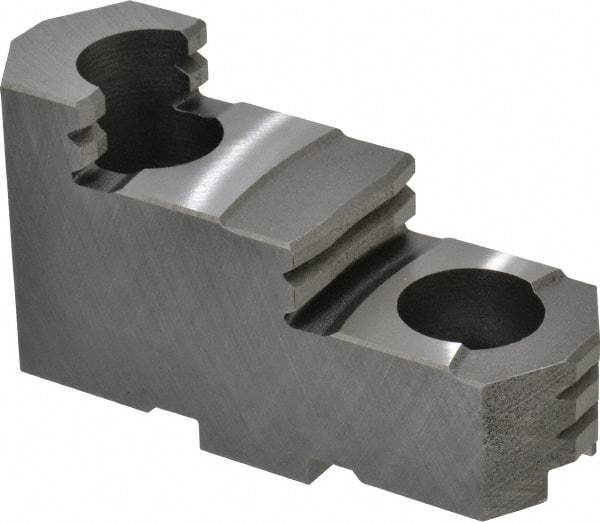 Bison - 10" Max Chuck Diam Compatibility, Steel Tongue & Groove Hard Lathe Top Jaws - 1.28" Wide x 3.74" Long x 2.023" High - All Tool & Supply