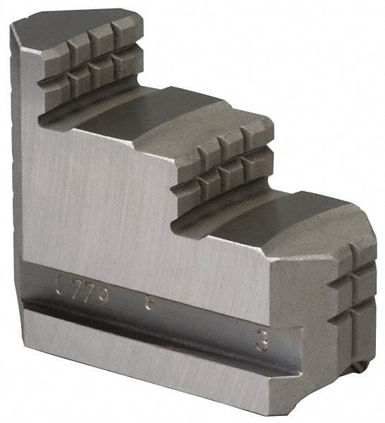 Bison - 3 to 3-1/2" Chuck Diam Compatibility, Steel Master Jaws - 0.51" Wide x 1.3385" Long x 1.18" High - All Tool & Supply