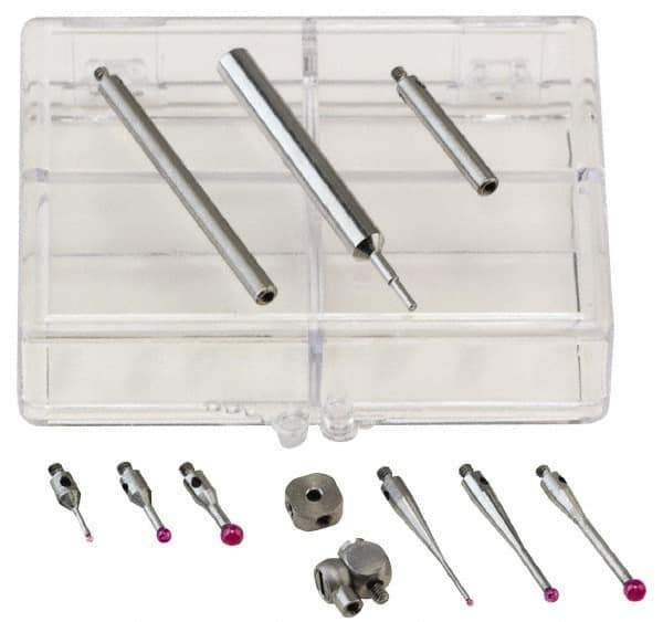 Fowler - 11 Piece, CMM Stylus Kit - Include 2 Extensions, 6 Assorted Probes, 8mm Swivel, Cross Head, Custom Fit Case, Stylus Wrench - All Tool & Supply