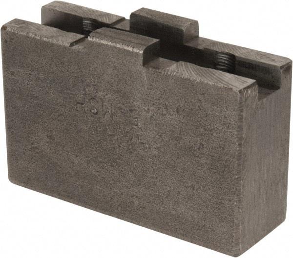 H & R Manufacturing - 5 to 6" Chuck Capacity, Tongue & Groove Attachment, Square Soft Lathe Chuck Jaw - Steel, 1-1/4" Btw Mount Hole Ctrs, 2-3/16" Long x 3/4" Wide x 1-3/8" High, 5/16" Groove - All Tool & Supply