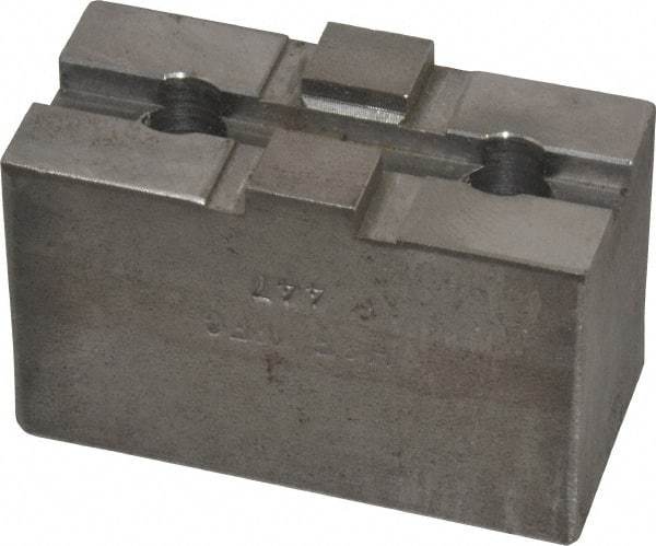 H & R Manufacturing - 5 to 6" Chuck Capacity, Tongue & Groove Attachment, Square Soft Lathe Chuck Jaw - Steel, 1-1/2" Btw Mount Hole Ctrs, 2-5/8" Long x 1-1/4" Wide x 1-5/8" High, 5/16" Groove - All Tool & Supply