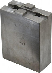 H & R Manufacturing - 5 to 6" Chuck Capacity, Tongue & Groove Attachment, Square Soft Lathe Chuck Jaw - Steel, 1-1/2" Btw Mount Hole Ctrs, 2-5/8" Long x 1-1/4" Wide x 3-3/8" High, 5/16" Groove - All Tool & Supply