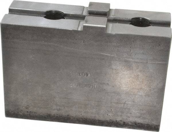 H & R Manufacturing - 18 to 21" Chuck Capacity, Tongue & Groove Attachment, Square Soft Lathe Chuck Jaw - Steel, 3" Btw Mount Hole Ctrs, 5-5/8" Long x 2" Wide x 3-13/16" High, 1/2" Groove - All Tool & Supply