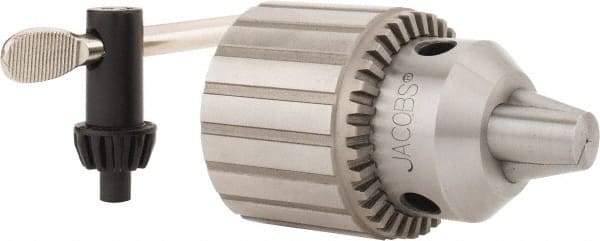 Jacobs - JT2, 1 to 12.7mm Capacity, Tapered Mount Drill Chuck - Keyed, 51.82mm Sleeve Diam, 69.6mm Open Length - Exact Industrial Supply