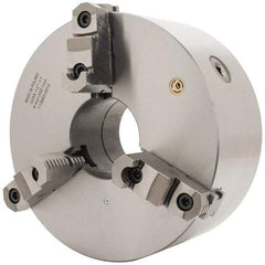 Bison - 3 Jaws, 12" Diam, Self Centering Manual Lathe Chuck - D1-11 Mount Spindle, Reversible, 1,500 Max RPM, 4.0551" Through Hole Diam, 0.0012" Axial Runout, 0.002" Radial Runout, Cast Iron - All Tool & Supply