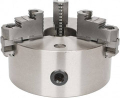 Interstate - 3 Jaws, 8" Diam, Self Centering Manual Lathe Chuck - D1-4 Mount Spindle, Reversible, 1.9685" Through Hole Diam, Cast Iron - All Tool & Supply