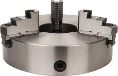 Interstate - 3 Jaws, 15" Diam, Self Centering Manual Lathe Chuck - Plain Back Mount Spindle, Reversible, 5.315" Through Hole Diam, 0.003" Axial Runout, Cast Iron - All Tool & Supply