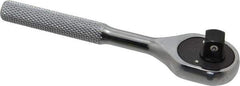 Proto - 3/8" Drive Pear Head Ratchet - Chrome Finish, 5" OAL, 24 Gear Teeth, Miniature/Stubby Head - All Tool & Supply