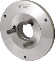 Bison - Adapter Back Plate for 8" Diam Self Centering Lathe Chucks - D1-4 Mount, 2.165" Through Hole Diam, 4.33mm ID, 7.87" OD, 0.63" Flange Height, Steel - All Tool & Supply