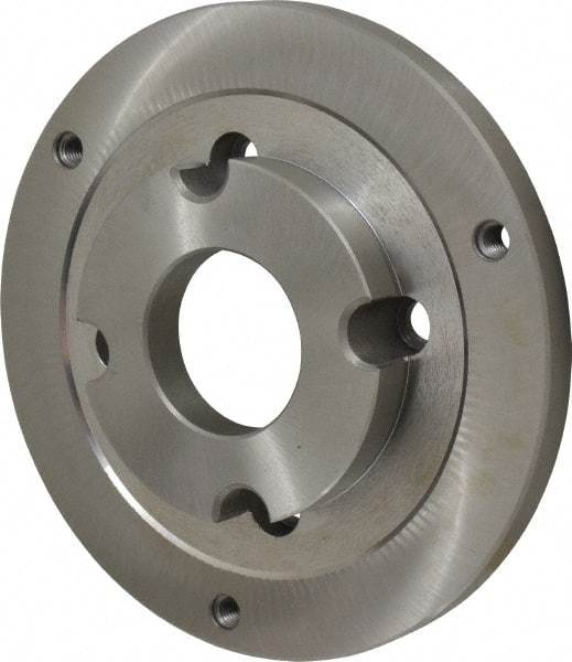 Bison - Adapter Back Plate for 8" Diam Self Centering Lathe Chucks - A2-5 Mount, 2.165" Through Hole Diam, 4.33mm ID, 7.87" OD, 0.768" Flange Height, Steel - All Tool & Supply