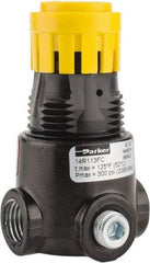 Parker - 1/4 NPT Port, 15 CFM, Zinc Miniature Regulator - 2 to 125 psi Range, 300 Max psi Supply Pressure, 1/8" Gauge Port Thread, 1.65" Wide x 2.88" High - All Tool & Supply