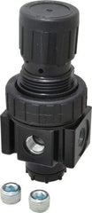 Parker - 1/4 NPT Port, 30 CFM, Zinc Economy Regulator - 2 to 125 psi Range, 300 Max psi Supply Pressure, 1/4" Gauge Port Thread, 2" Wide x 4.44" High - All Tool & Supply