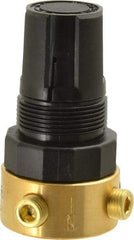 Parker - 1/8 NPT Port, Brass Miniature Regulator - 2 to 125 psi Range, 300 Max psi Supply Pressure, 1/8" Gauge Port Thread, 1-1/2" Wide x 2.87" High - All Tool & Supply