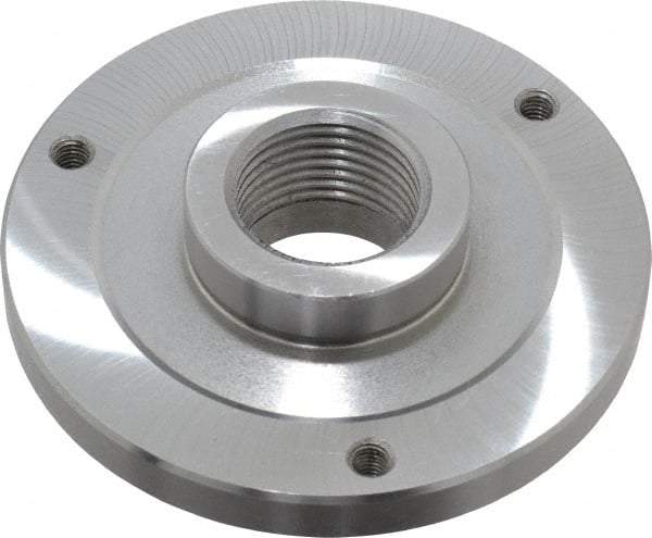 Bison - Adapter Back Plate for 5" Diam Self Centering Lathe Chucks - 1-1/2 - 8 Mount, 1.515" Through Hole Diam, 2.164mm ID, 5" OD, 0.51" Flange Height, Steel - All Tool & Supply