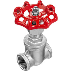 Gate Valves; Type: Gate Valve; End Connection: Threaded (NPT); Body Material: Stainless Steel; WOG Rating (psi): 200; WSP Rating (psi): 16; Bonnet Style: Screw-In; Class: 200; Cv Rating: 132; Handle Type: Wheel; Handle Material: Cast Iron; Maximum Working