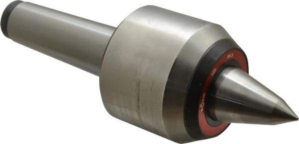 Rohm - MT5 Taper Shank, 3.74" Head Diam Live Center - 6,000 Max RPM, 3.32" Head Length, 1.65" Point Diam, 2.323" Point Len, 4,400 Lb Max Workpc, 11.01" OAL, Long Point - All Tool & Supply