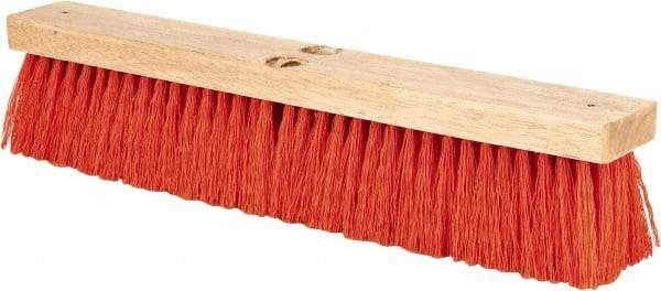 PRO-SOURCE - 18" Heavy Duty Synthetic Push Broom - 4" Bristle Length, Wood Block, Threaded Handle Connection - All Tool & Supply