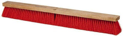 PRO-SOURCE - 30" Heavy Duty Synthetic Push Broom - 4" Bristle Length, Wood Block, Threaded Handle Connection - All Tool & Supply