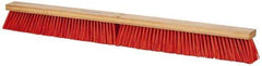 PRO-SOURCE - 36" Heavy Duty Synthetic Push Broom - 4" Bristle Length, Wood Block, Threaded Handle Connection - All Tool & Supply