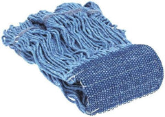 PRO-SOURCE - 5" Blue Head Band, Small Blended Fiber Loop End Mop Head - 4 Ply, Clamp Jaw Connection, Use for General Purpose - All Tool & Supply