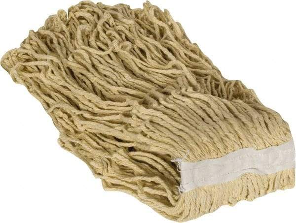 PRO-SOURCE - 1-1/4" White Head Band, Large Blended Fiber Cut End Mop Head - 4 Ply, Clamp Jaw Connection, Use for General Purpose - All Tool & Supply