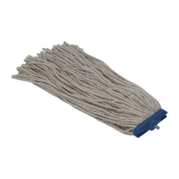 PRO-SOURCE - 1" White Head Band, Large Cotton Cut End Mop Head - 4 Ply, Screw On Connection, Use for Heavy Duty Floor Cleaning - All Tool & Supply