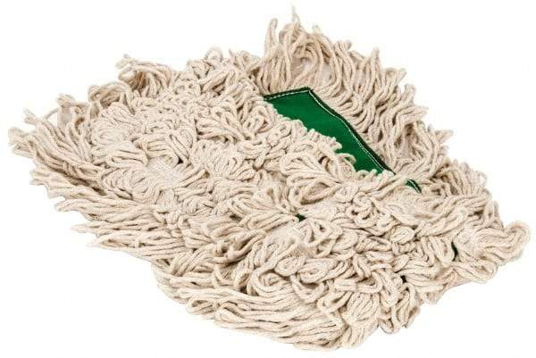 PRO-SOURCE - 24" Long x 3-1/2" Wide Yarn Blend Dust Mop Head - Snap-On, Green, Looped Head, Launderable - All Tool & Supply