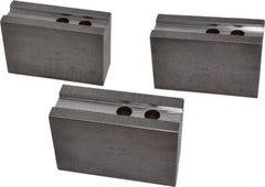 H & R Manufacturing - 12" Chuck Capacity, 1.5mm x 60° Serrated Attachment, Square Soft Lathe Chuck Jaw - 3 Jaws, Steel, 1.181" Btw Mount Hole Ctrs, 5-1/4" Long x 2" Wide x 3-1/2" High, 0.827" Groove, 5/8" & 16mm Fastener - All Tool & Supply