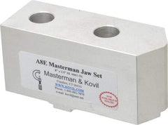 Masterman & Kovil - 8" Chuck Capacity, Tongue & Groove Attachment, Square Soft Lathe Chuck Jaw - 1 Jaw, Aluminum, 1-3/4" Btw Mount Hole Ctrs, 4mm Long x 1-1/2" Wide x 2" High, 5/16" Groove - All Tool & Supply