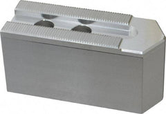 Masterman & Kovil - 8" Chuck Capacity, 1.5mm x 60° Serrated Attachment, Square Soft Lathe Chuck Jaw - 3 Jaws, Aluminum, 0.984" Btw Mount Hole Ctrs, 4mm Long x 1-1/2" Wide x 2" High, 0.551" Groove, 12mm Fastener - All Tool & Supply