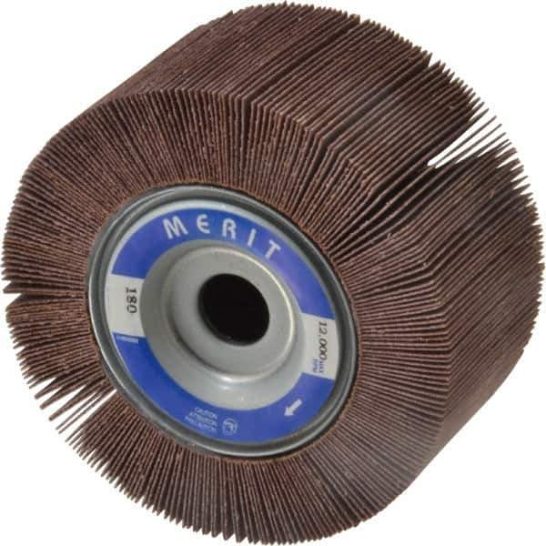 Merit Abrasives - 4" Diam, 180 Grit Aluminum Oxide Unmounted Flap Wheel - 5/8" Hole, 2" Wide, Coated, Very Fine Grade, 12,000 Max RPM , Cloth Backing - All Tool & Supply