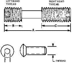 Made in USA - Hex Socket Differential Screw for Indexables - 3/8-24 Thread, Industry Std CS-32, For Use with Clamps - All Tool & Supply