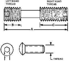 Made in USA - Hex Socket Differential Screw for Indexables - 3/8-24 Thread, Industry Std CS-32, For Use with Clamps - All Tool & Supply