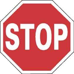 NMC - "Stop", 24" Wide x 24" High, Aluminum Stop & Yield Signs - 0.08" Thick, White on Red, Engineer Grade Reflectivity, Octagon, Post Mount - All Tool & Supply