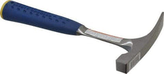 Estwing - 1 Lb Head Bricklayer's Hammer - 11" OAL, Steel Handle with Grip, 3/4" Face Diam - All Tool & Supply