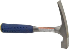 Estwing - 1-1/4 Lb Head Bricklayer's Hammer - 11" OAL, Steel Handle with Grip, 53/64" Face Diam - All Tool & Supply