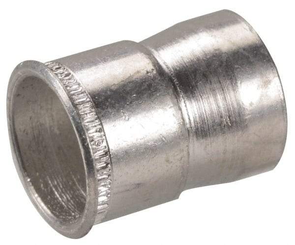 Made in USA - M10x1.50 Metric Coarse, Cadmium-Plated, Aluminum Knurled Rivet Nut Inserts - 0.76mm to 2.29mm Grip, 14.29mm Drill Size, 14.94mm Body Diam - All Tool & Supply