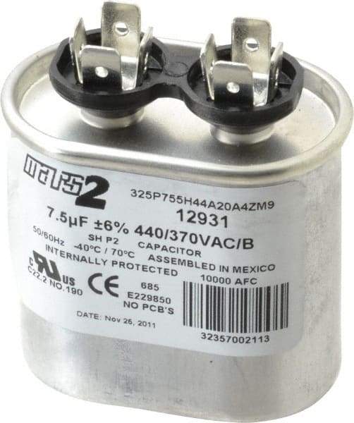 Value Collection - 7-1/2 Microfarad Motor Capacitor - 440 Volts, 2-5/8" High - All Tool & Supply