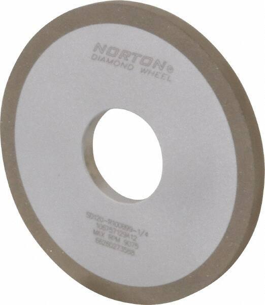 Norton - 4" Diam x 1-1/4" Hole x 1/4" Thick, 120 Grit Surface Grinding Wheel - Diamond, Type 1A1, Fine Grade, Resinoid Bond - All Tool & Supply