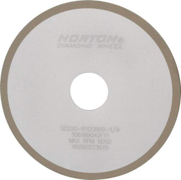 Norton - 6" Diam x 1-1/4" Hole x 1/8" Thick, 220 Grit Surface Grinding Wheel - Diamond, Type 1A1, Very Fine Grade, Resinoid Bond - All Tool & Supply