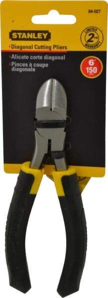 Stanley - 6-3/8" OAL, Cutting Pliers - 15/16" Jaw Length x 53/64" Jaw Width, Round Head, Thermo Plastic Elastomer (TPE) Handle - All Tool & Supply