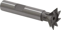 Keo - 3/4" Diam x 3/16" Width of Cut, 45° Included Angle, High Speed Steel Dovetail Cutter - 3/8" Shank Diam, 1-15/16" Shank Length, 2-1/8" Overall Length, Weldon Flat, Uncoated - All Tool & Supply