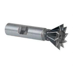 Keo - 1" Diam x 7/16" Width of Cut, 60° Included Angle, High Speed Steel Dovetail Cutter - 1/2" Shank Diam, 2-1/2" Overall Length, Weldon Flat, Uncoated - All Tool & Supply