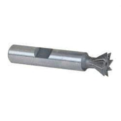 Keo - 1/2" Diam x 7/32" Width of Cut, 60° Included Angle, Cobalt Dovetail Cutter - 3/8" Shank Diam, 2-1/8" Overall Length, Weldon Flat, Uncoated - All Tool & Supply