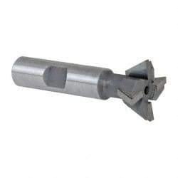 Keo - 1" Diam x 3/8" Width of Cut, 60° Included Angle, Carbide-Tipped Dovetail Cutter - 1/2" Shank Diam, 2-1/2" Overall Length, 0.02" Corner Radius, Weldon Flat, Uncoated - All Tool & Supply