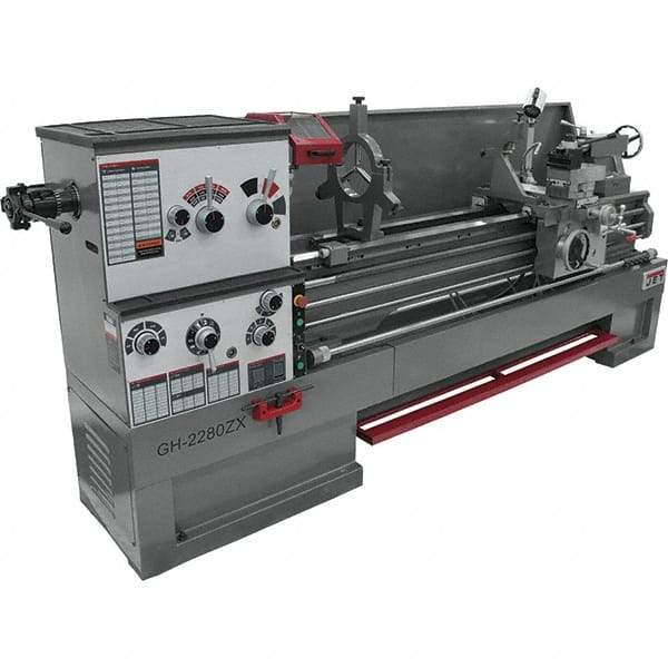 Jet - 22" Swing, 80" Between Centers, 230/460 Volt, Triple Phase Engine Lathe - 7MT Taper, 10 hp, 25 to 1,800 RPM, 3-1/8" Bore Diam, 40" Deep x 48-7/8" High x 136-1/8" Long - All Tool & Supply