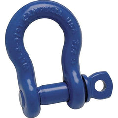 Campbell - 1" Nominal Chain Size, 8.5 Ton Carbon Steel Screw Anchor Shackle - 1-1/8" Pin Diam, 1-11/16" Wide Inside Jaw, 2-1/2" Inside Width, 2-3/8" Max Body Thickness - All Tool & Supply